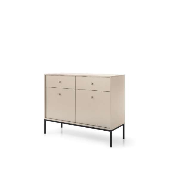 Skjenk Mono 104x83 cm - Beige - 2 skuffer - 2 dører