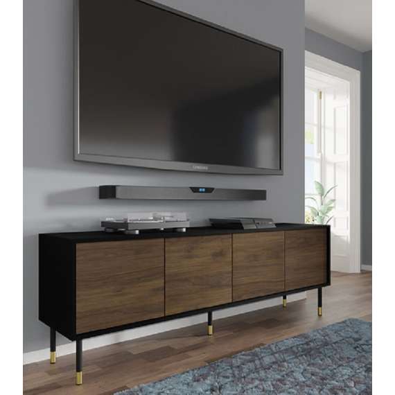 Tv-benk SHERWOOD 180x60 - 4 dører- rillet fronter