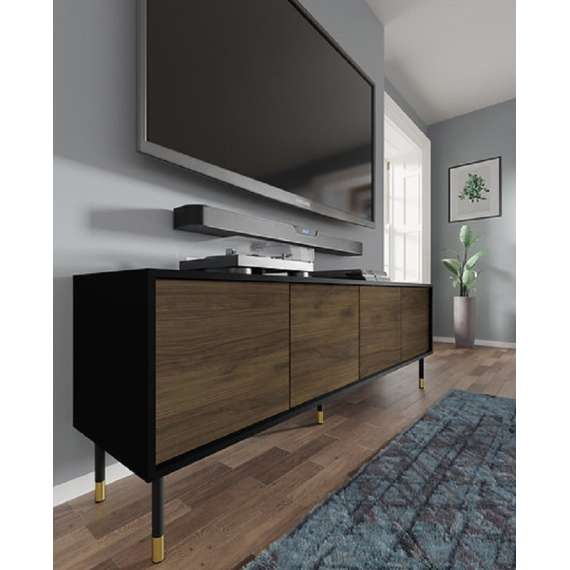 Tv-benk SHERWOOD 180x60 - 4 dører- rillet fronter