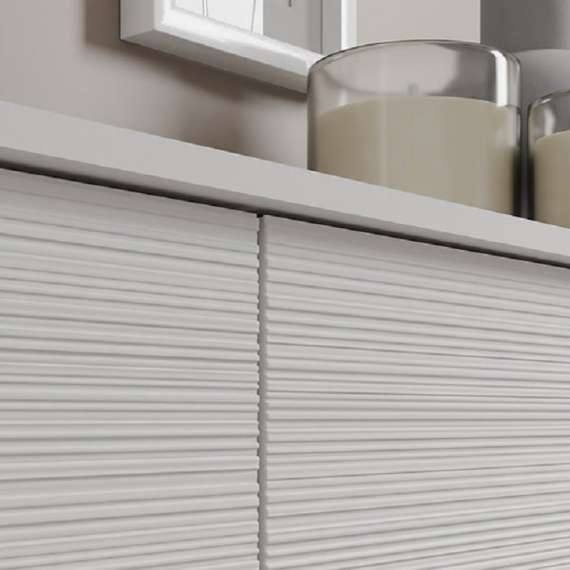 Skjenk SHERWOOD 180x89 - 4 dører- rillet fronter - hvit matt