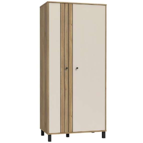 Garderobeskap Killar 88x196 - 2 dører - rillet detaljer