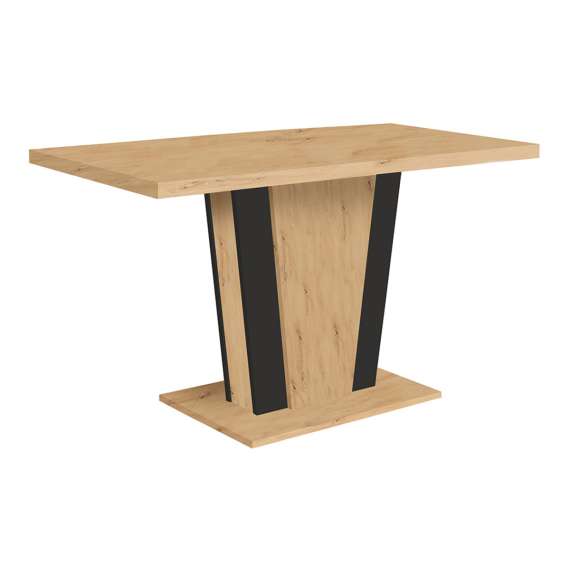 Spisebord Zalder 120-160 cm - eik artisan / svart matt