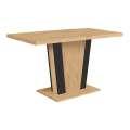 Spisebord Zalder 120-160 cm - eik artisan / svart matt