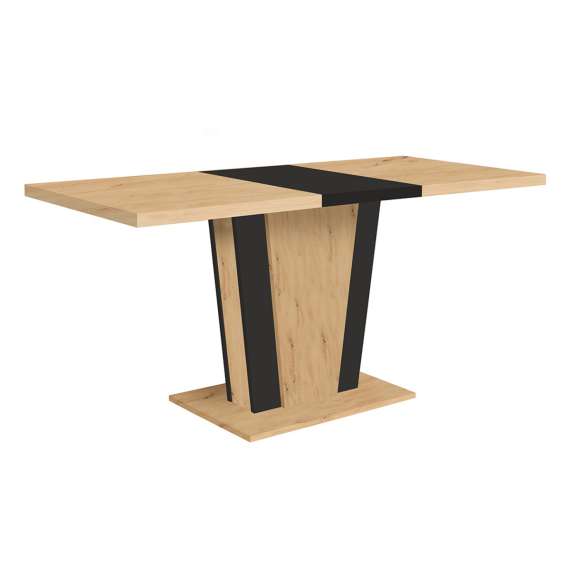 Spisebord Zalder 120-160 cm - eik artisan / svart matt