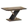 Spisebord ERYK 138-178 cm eik artisan / svart matt