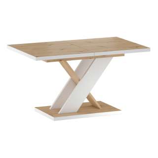 Spisebord ERYK 138-178 cm eik wotan / hvit matt