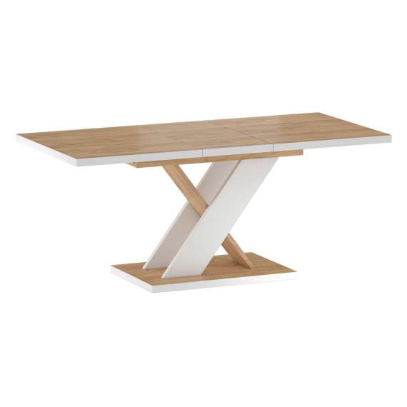 Spisebord ERYK 138-178 cm eik wotan / hvit matt