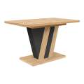 Spisebord Zatar 125-170 cm eik artisan / svart matt