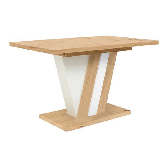 Spisebord Zatar 125-170 cm eik artisan / hvit matt