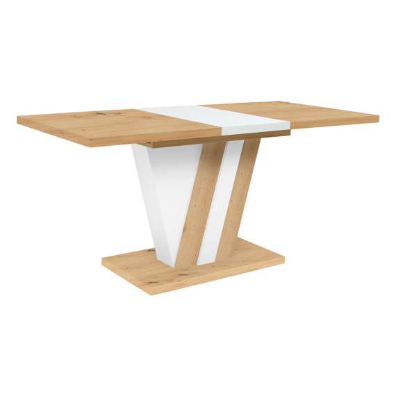 Spisebord Zatar 125-170 cm eik artisan / hvit matt