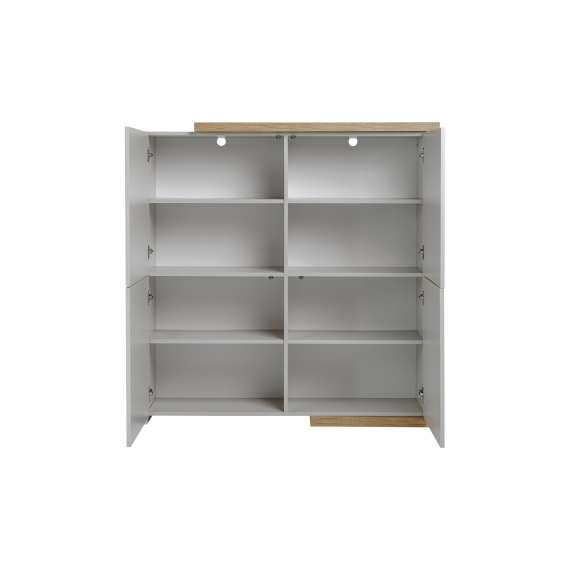 Skjenk Dasar 125x129 cm - 4 dører - Led lys