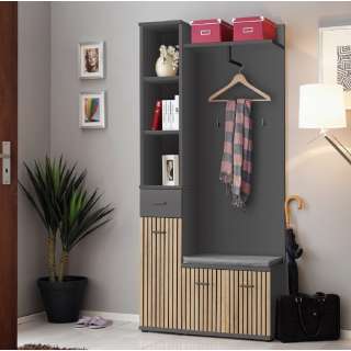 Entresett Marco I - 90 cm - antrasitt - eik artisan