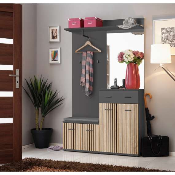 Entresett Marco II - antrasitt-eik artisan - 120 cm