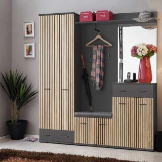 Entresett Marco III - 180 cm - antrasitt-eik artisan