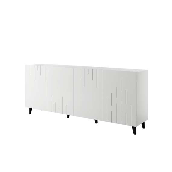 Skjenk Bari 200x82 cm - 4 dører - hvit matt