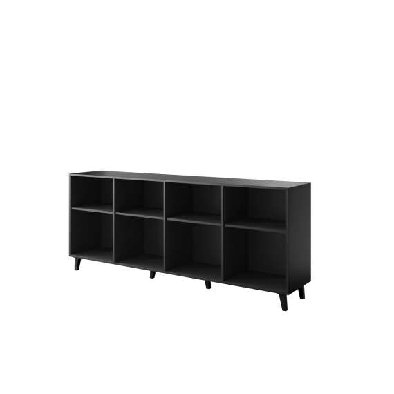 Skjenk Asti 200x82 cm - 4 dører - svart matt