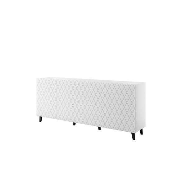 Skjenk Asti 200x82 cm - 4 dører - hvit matt