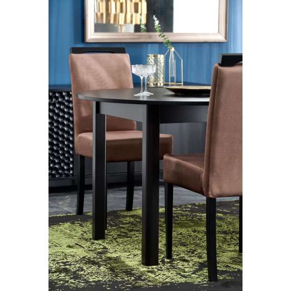 Spisebord Ringo 102-142 rundt uttrekkbart - svart matt