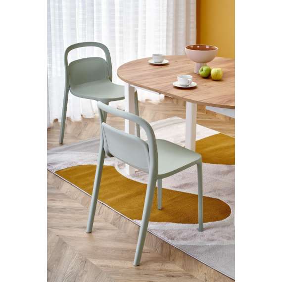 Spisebord Ringo 102-142 rundt uttrekkbart - eik craft - hvit matt