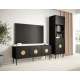 Tv-benk Palazzo 150 - sort matt - eik - 3 dører