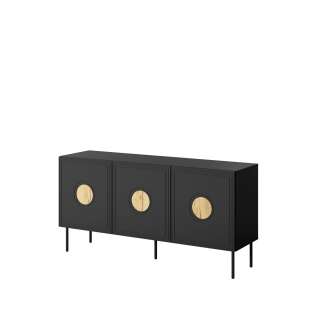 Skjenk Palazzo 150 - sort matt - eik - 3 dører