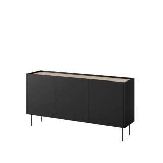 Skjenk Desin 170 - sort og eik - 3 dører