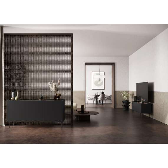 Tv-benk Desin 170 - sort og eik - 3 dører