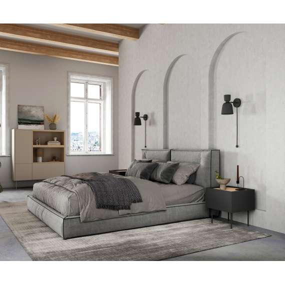 Nattbord Desin 45x45 - sort og eik - 1 skuff