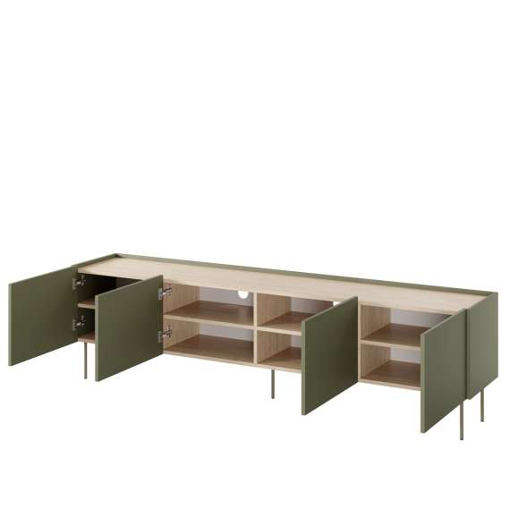 Tv-benk Desin 220 - oliven og eik - 4 dører