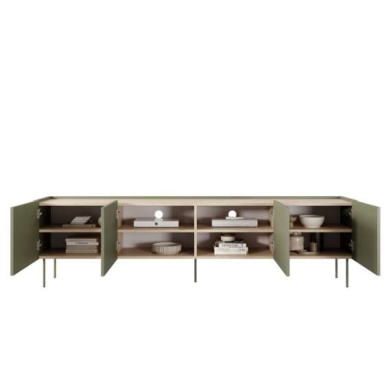 Tv-benk Desin 220 - oliven og eik - 4 dører