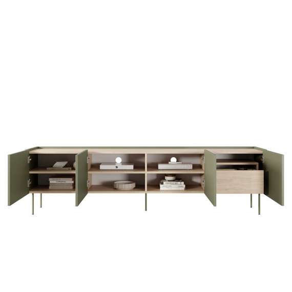 Tv-benk Desin 220 - oliven og eik - 4 dører