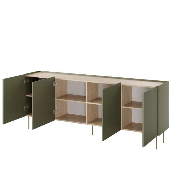 Skjenk Desin 220 - oliven og eik - 4 dører