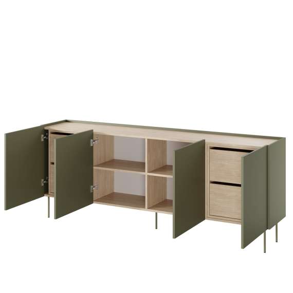 Skjenk Desin 220 - oliven og eik - 4 dører