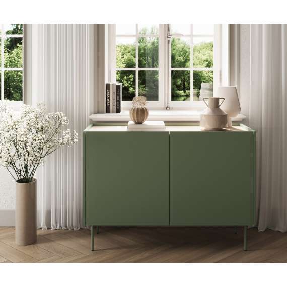 Skjenk Desin 120 - oliven og eik - 2 dører