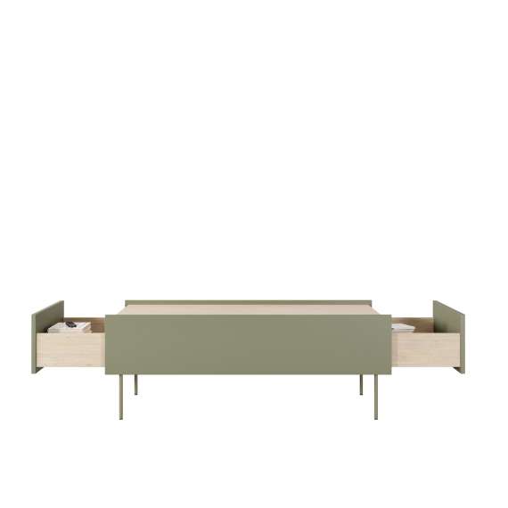 Stuebord Desin 120x60 - oliven og eik - 2 skuffer