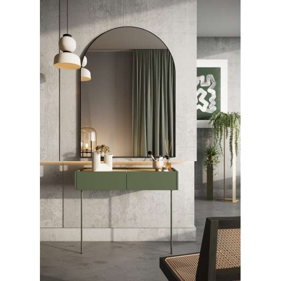 Konsollbord Desin 100x40 - oliven og eik - 2 skuffer - veggmontert