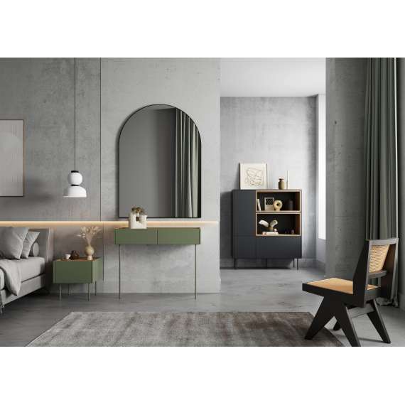 Konsollbord Desin 100x40 - oliven og eik - 2 skuffer - veggmontert