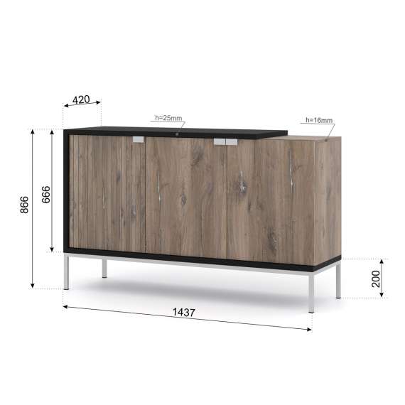 Skjenk Toledo 144  - 3 dører