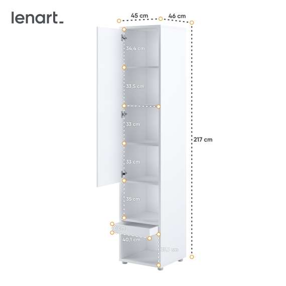 Skap til Bed Concept skapseng - Hvit matt