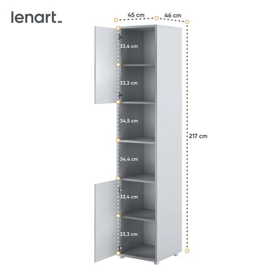 Skap 2D til Bed Concept skapseng - Grå matt