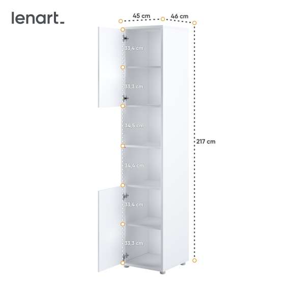 Skap 2D til Bed Concept skapseng - Hvit