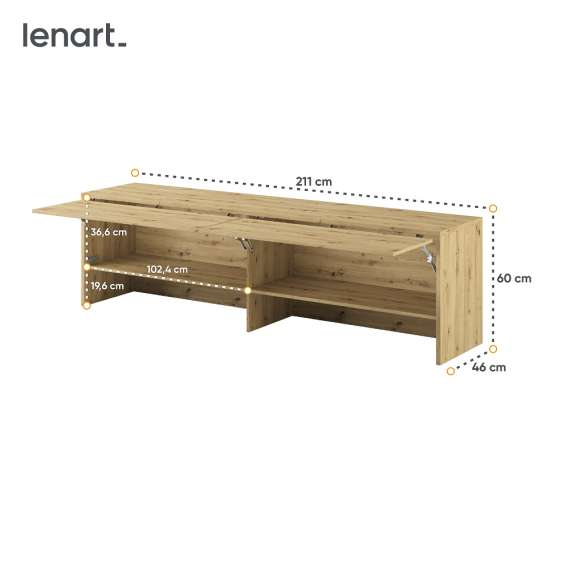 Overskap til Bed Concept skapseng 140 - eik