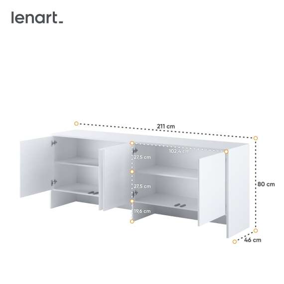 Overskap til Bed Concept skapseng 120 - Hvit matt