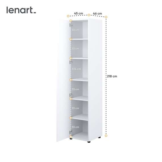 Skap til Bed Concept 45x218 - Hvit høyglans