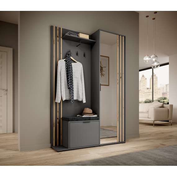 Garderobe til entré Nelly 131x192 cm -  Speil - Spiler