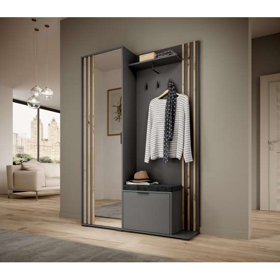 Garderobe til entré Nelly 131x192 cm -  Speil - Spiler