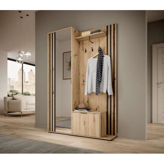 Garderobe til entré Nelly 131x192 cm -  Speil - Spiler