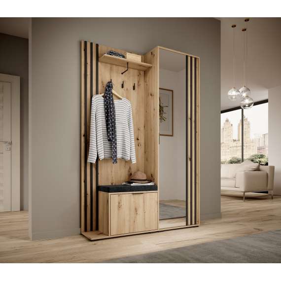 Garderobe til entré Nelly 131x192 cm -  Speil - Spiler