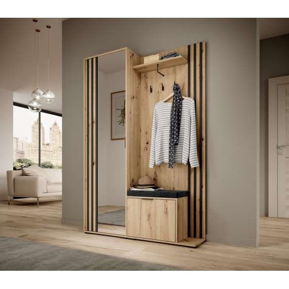 Garderobe til entré Nelly 131x192 cm -  Speil - Spiler