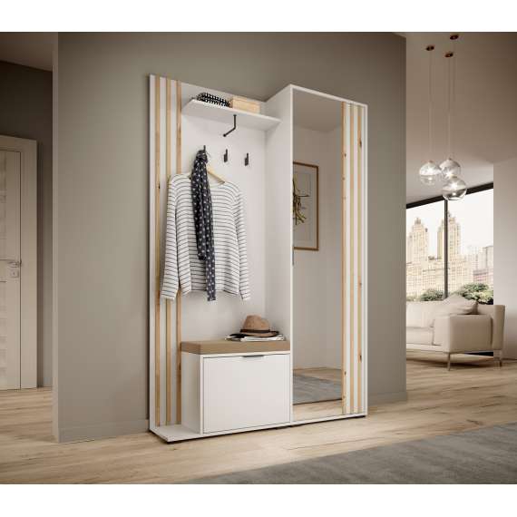 Garderobe til entré Nelly 131x192 cm -  Speil - Spiler
